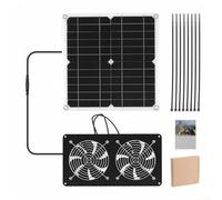 Módulo solar monocristalino de 40 W con juego de ventilador dual para disipación del calor, IP65 resistente al agua, funcionamiento automático bajo la luz solar para invernadero, gallinero y taller
