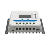Módulo solar regulador de carga 12 V/24 V para PWM con pantalla LCD y puerto USB dual para caravanas, camping, barcos y faroles solares de calle, compensación automática de temperatura, color blanco