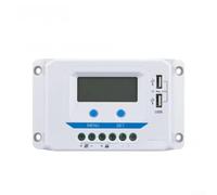 Módulo solar regulador de carga 12 V/24 V para PWM con pantalla LCD y puerto USB dual para caravanas, camping, barcos y faroles solares de calle, compensación automática de temperatura, color blanco