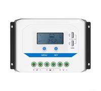 Módulo solar regulador de carga 12 V/24 V para PWM con pantalla LCD y puerto USB dual para caravanas, camping, barcos y faroles solares de calle, compensación automática de temperatura, color blanco