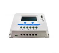 Módulo solar regulador de carga 12 V/24 V para PWM con pantalla LCD y puerto USB dual para caravanas, camping, barcos y faroles solares de calle, compensación automática de temperatura, color blanco