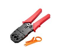 Módulos de trinquete, crimpadora de cable de datos, pelacables, cortador de alambre para Cat6a, Cat6, Cat5, ergonómica, antideslizante, herramienta crimpadora Ethernet