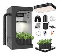 MODVKVK Armario de Cultivo Juego Completo Armario de Cultivo Kit 80x80x180cm con 200W LED Lámpara de Cultivo de Espectro Completo Regulable, Armario de Cultivo Kit Completo Hidroponía