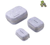 Moë & Mirakime Juego de 3 Fundas Organizadoras de Felpa para Cables, Accesorios y Auriculares, Tamaños: 154 x 115 x 60 mm, 106 x 80 x 49 mm, 91 x 50 x 37 mm