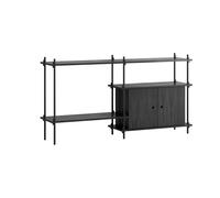 MOEBE Estantería con armario Shelving System Black. 163×85×35 cm. S.85.2.C