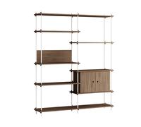 MOEBE Estantería con armario Shelving System Roble ahumado-white. 163×200×35 cm. S.200.2.C