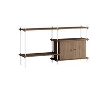 MOEBE Estantería con armario Shelving System Roble ahumado-white. 163×85×35 cm. S.85.2.C