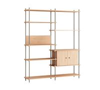 MOEBE Estantería con armario Shelving System Roble-warm grey. 163×200×35 cm. S.200.2.C