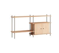 MOEBE Estantería con armario Shelving System Roble-warm grey. 163×85×35 cm. S.85.2.C