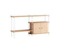 MOEBE Estantería con armario Shelving System Roble-white. 163×85×35 cm. S.85.2.C