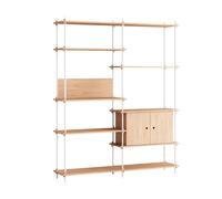 MOEBE Estantería con armario Shelving System Roble-white. 163x200x35 cm. S.200.2.C