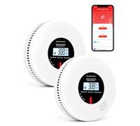 MOES Detector de Humo y Monóxido de Carbono Inteligente Zigbee, 2 Uds