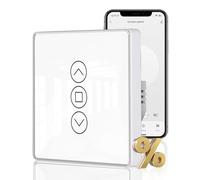 MOES Interruptor de Persianas Inteligente WiFi 2.5D, Control de Persianas con Ajuste de Porcentajes, Temporizador y Control por Voz, Compatible con Alexa y Google Home, Requiere Cable Neutro