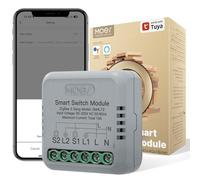 MOES Mini Interruptor de Luz Inteligente, Módulo Zigbee, Requiere cable Neutro y Puerta de enlace, Control de APP compatible con Alexa/Google Home,2 Vía