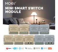 MOES Mini Tuya WiFi/Zigbee interruptor inteligente/módulo de atenuación DIY interruptor de luz 1/2 Gang Control remoto trabajo Alexa Google Home Zigbee 2 gang Dimmer