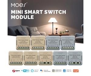 MOES Mini Tuya WiFi/Zigbee interruptor inteligente/módulo de atenuación DIY interruptor de luz 1/2 Gang Control remoto trabajo Alexa Google Home Zigbee 1 gang Switch