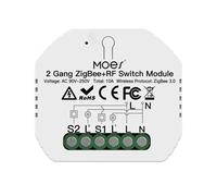 Moes Módulo Interruptor de Luz Inteligente 2 canais - Smart Zigbee + RF433