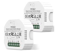 MOES Tuya WiFi Alexa Smart Interruptor de persiana Módulo, 2 unidades | para persianas, temporizador, interruptor para motor de persiana, compatible, Alexa Google Assistant, MOES/Tuya/Smart Life
