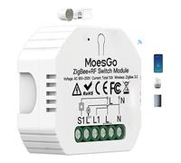 MoesGo Interruptor ZigBee 3.0 Inteligente conmutador Inalambrico Módulo Alexa Control Remoto y Rele RF433 para Interruptores de 1 Gang y 1/2 Way, compatible con la app Smart Life Tuya Google Home