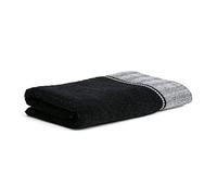 Möve Brooklyn Uni con Cenefa de Espina de pez - Toallón de Ducha de 85% algodón, 10% Viscosa, 5% Lino, 80 x 150 cm, Negro