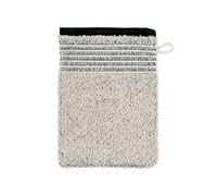 Möve Eden Melange - Guante de baño de 90% algodón y 10% Lino, 20 x 15 cm, Natural y Negro