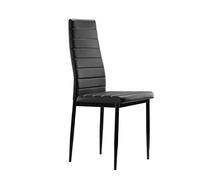 MOG CASA Juego de 2 Sillas de Comedor Shirley 42x42x98 cm en Piel Sintética con Estructura Metálica, Elegancia y Confort (Negro, 2)