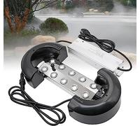MOGOULUA 10 Cabezas Fabricante de Niebla 7L/H Generadores de Niebla Pesado por Ultrasonidos con Una Boya y Fuente de Alimentación Impermeable 350W para Paisaje Patio Humidificador
