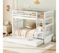 Moimhear Cama infantil de 90 x 200 cm, 3 camas, extensible y ahorra espacio, color blanco (blanco)