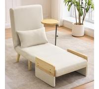 Moimhear Sillón convertible 3 en 1, función de descanso, bandeja de madera, silla de salón, cama individual