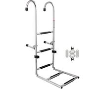 Mojiate Escalera plegable de acero inoxidable de 5 escalones, escalera de barco resistente con escalones antideslizantes para pontón, muelle, piscina y RV