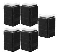 MOKKHNB 25 Piezas Almohadilla de Tinta en Blanco Cuadrada para Manualidades Esponja de Plástico, Color Negro Brillante y Práctica para Scrapbooking y Pósters