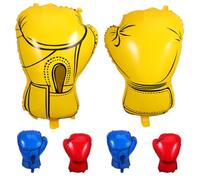 MOKKHNB 6piezas Globos de Boxeo de Foil Coloridos para Fiestas Temáticas de Inflable de Guantes para Cumpleaños Eventos Deportivos y Noches de Wrestling