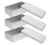 MOKKHNB Cajas de Hojalata, 3 Unidades, Latas Vacías para Galletas y Pasteles, Caja Metálica Cuadrada (180X110X55 MM) para Almacenamiento de Alimentos y Regalos