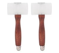 MOKKHNB Martillo de Tallado y Cabeza de Nailon para Cuero con Mango de Madera 2 Piezas, Diseño Redondeado para Minimizar la Fatiga y Uso en Manualidades de Cuero y Vacuno