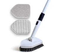 Moku Home Cepillo de Ducha 3 en 1 con Mango Extensible de 147 cm, Cepillo de Limpieza Que no Raya para baño, Cocina, Inodoro, Pared, bañera, Azulejos y Fregadero, Gris