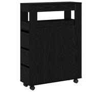 Mokuyary 869072 - Juego de muebles de baño con rueda de roble, color negro