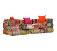 Mokuyary Asiento,Respaldo,Puf Modular,Puf Modular de 3 plazas de Tela Patchwork Cojines para en Interiores y Exteriores Salón,apartamento,Jardín,Terraza