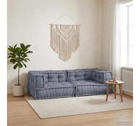 Mokuyary Asiento,Respaldo,Puf Modular,Unidad de Sofá Modular 3 pcs Gris 140 x 70 x 36 cm Tela Cojines para en Interiores y Exteriores Salón,apartamento,Jardín,Terraza
