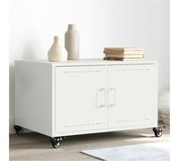Mokuyary Mesa de Centro Acero Blanco 68x50x43,5 cm Moderna Mesa de Centro Marco de Metal para sofá,Sala de Estar,Oficina