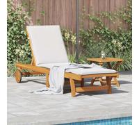 Mokuyary Tumbona con mesita Madera Maciza de Acacia | tumbona de jardín,baño de sol,muebles,para playa,terraza,balcón