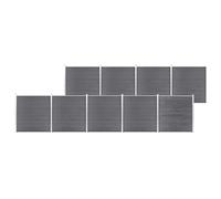 Mokuyary Valla de jardín WPC 1564 x 186 cm, color gris, valla de privacidad, panel de privacidad para paisaje, jardín y decoración exterior