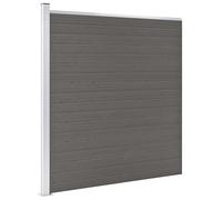 Mokuyary Valla de jardín WPC 175 x 186 cm, color gris, valla de privacidad, panel de privacidad para paisaje, jardín y decoración exterior