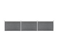 Mokuyary Valla de jardín WPC 526 x 106 cm, color gris, valla de privacidad, panel de privacidad para paisaje, jardín y decoración exterior