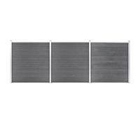 Mokuyary Valla de jardín WPC, 526 x 186 cm, color gris, valla de privacidad, panel de privacidad para paisaje, jardín y decoración exterior