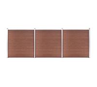 Mokuyary Valla de jardín WPC 526 x 186 cm, color marrón, valla de privacidad, panel de privacidad para paisaje, jardín y decoración exterior