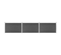Mokuyary Valla WPC 526 x 105 cm, color negro, valla de privacidad para jardín, valla de jardín y decoración exterior
