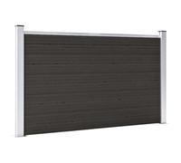Mokuyary Valla WPC de 180 x 105 cm, color negro, valla de privacidad para jardín, valla de jardín y decoración exterior