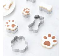 Molde cortador de galletas de acero inoxidable, hueso de perro mascota, forma de pata, bricolaje, pastel, artesanía de azúcar, pastelería, molde para galletas, herramienta para hornear 4 unids/set B-1