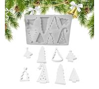 Molde de resina para árbol de Navidad, 8 rejillas, epoxi, yeso, hormigón | Moldes de silicona para fiestas, vacaciones, sala de manualidades, taller, estudio, dormitorio, hogar