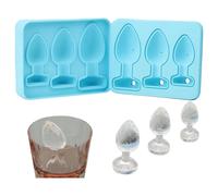 Molde de silicona azul para hacer cubitos de hielo con forma de plug anal